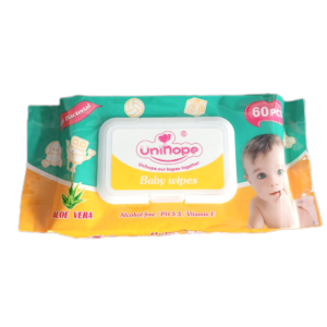Lingettes Bébé Uninoe à l’Aloe Vera – Paquet de 60 pièces