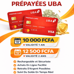 Carte Prépayée UBA – Validité 1 An ou 2 Ans