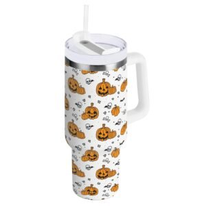 ANYZOO – Mug de Voyage Isotherme d&rsquo;Halloween avec Paille et Poignée – 40 oz