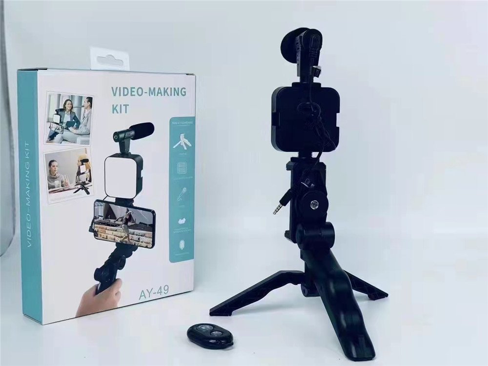 Kit Vlogging Smartphone avec Microphone et Lumière LED – Trépied Selfie pour Vidéo, YouTube, TikTok – Image 2