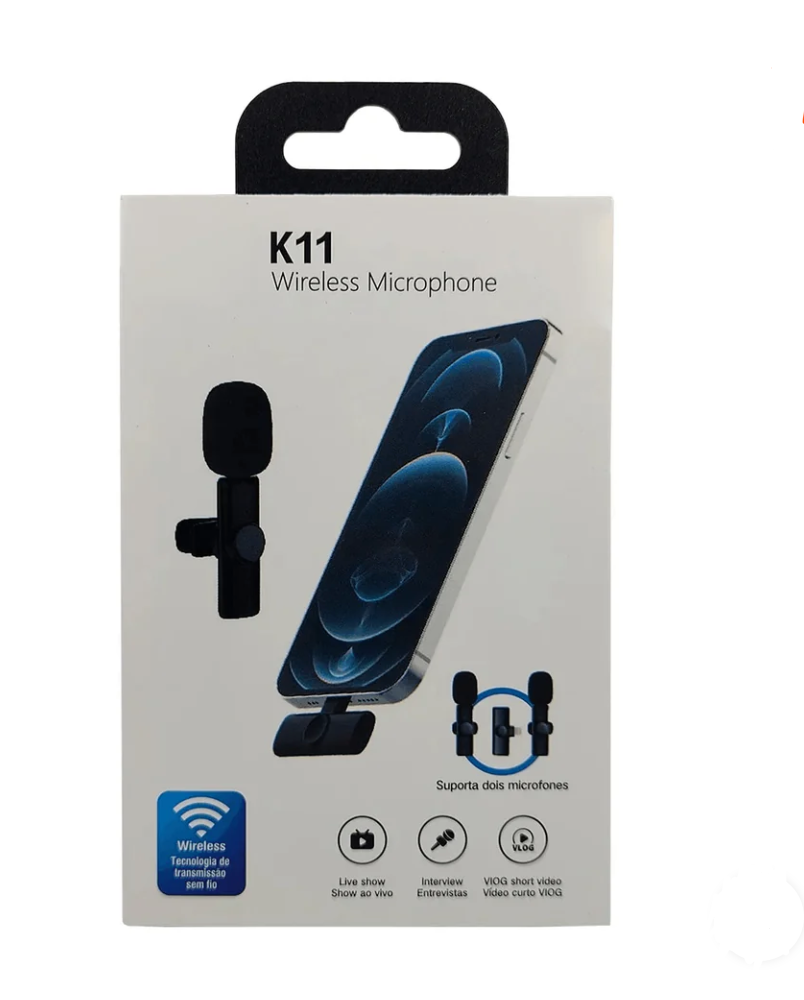 Microphone Sans Fil K11 pour Smartphone – Micro Lavalier Wireless pour Vidéo, TikTok, YouTube, iPhone & Android