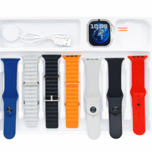 Montre Connectée avec 6 Bracelets Interchangeables – Écran HD, Charge Magnétique, Compatible iOS & Android