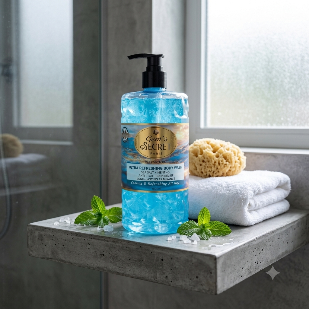 Gel Douche Ultra Rafraîchissant Menthol & Sel Marin – Gem’s Secret Paris 1020ml – Image 3