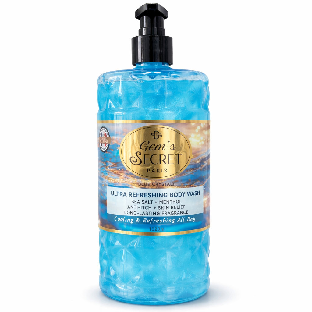 Gel Douche Ultra Rafraîchissant Menthol & Sel Marin – Gem’s Secret Paris 1020ml